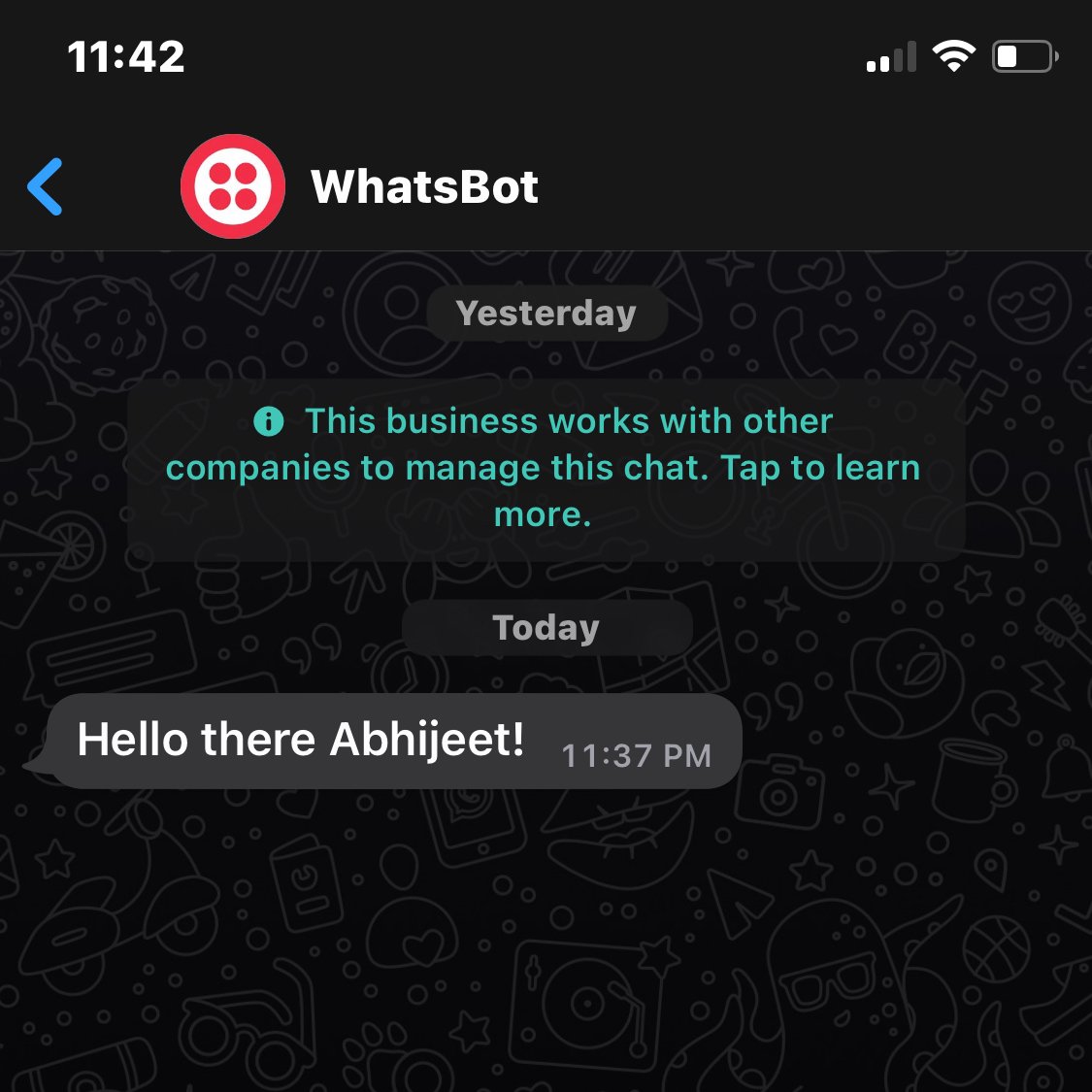 techwidabhijeet's tweet image. Day2 of #100DaysOfCode. Configured Python with WhatsApp Business API with Twilio. Wrote my first program to send WhatsApp messages with the code :)
#CodeNewbie #CodeLife :)