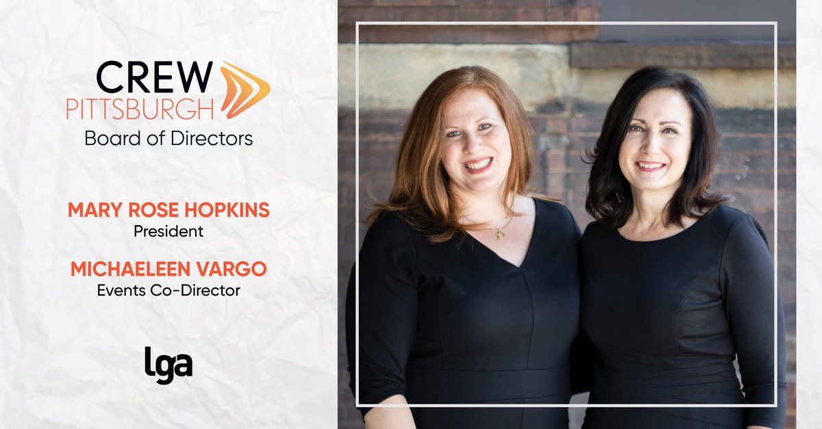 LGA_Partners's tweet photo. LGA Partners is proud to announce that two of our team members will serve on the @CrewPittsburgh 2022 Board of Directors. Mary Rose Hopkins will serve as President and Michaeleen Vargo will serve as Events Co-Director. Congratulations to all!
#CREWpittsburgh #CREWpgh #CREpgh https://t.co/MMgtcdBiDz