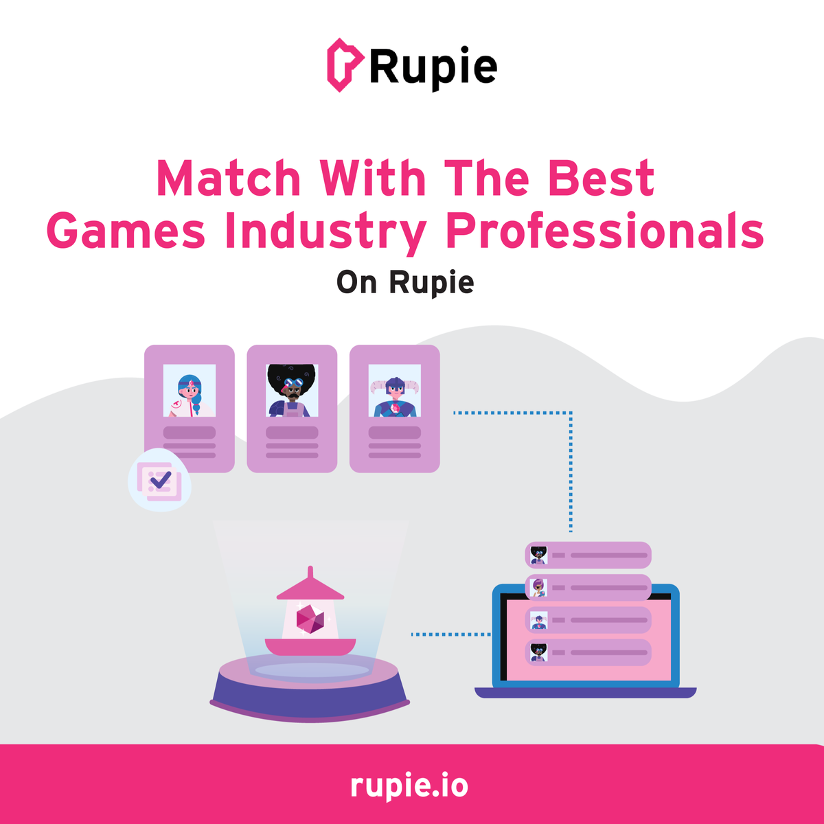 Get matched to relevant, interested candidates ready *now* to discuss your role.
 
Rupie Beacons attract only top games industry talent *eager* to be interviewed by your org.

Sign up for Rupie today, bit.ly/3yprO6Z 
.
.
.
#gamesindustry #gamesdevelopers #developerjobs