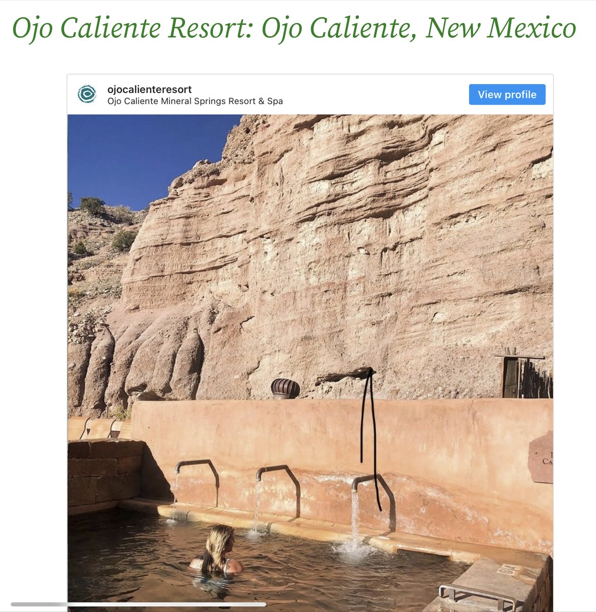 Ojo Caliente is one of the “Stunning Desert Hotels to Book This Year” - via <a href="/thezoereport/">The Zoe Report</a> thezoereport.com/living/best-de…