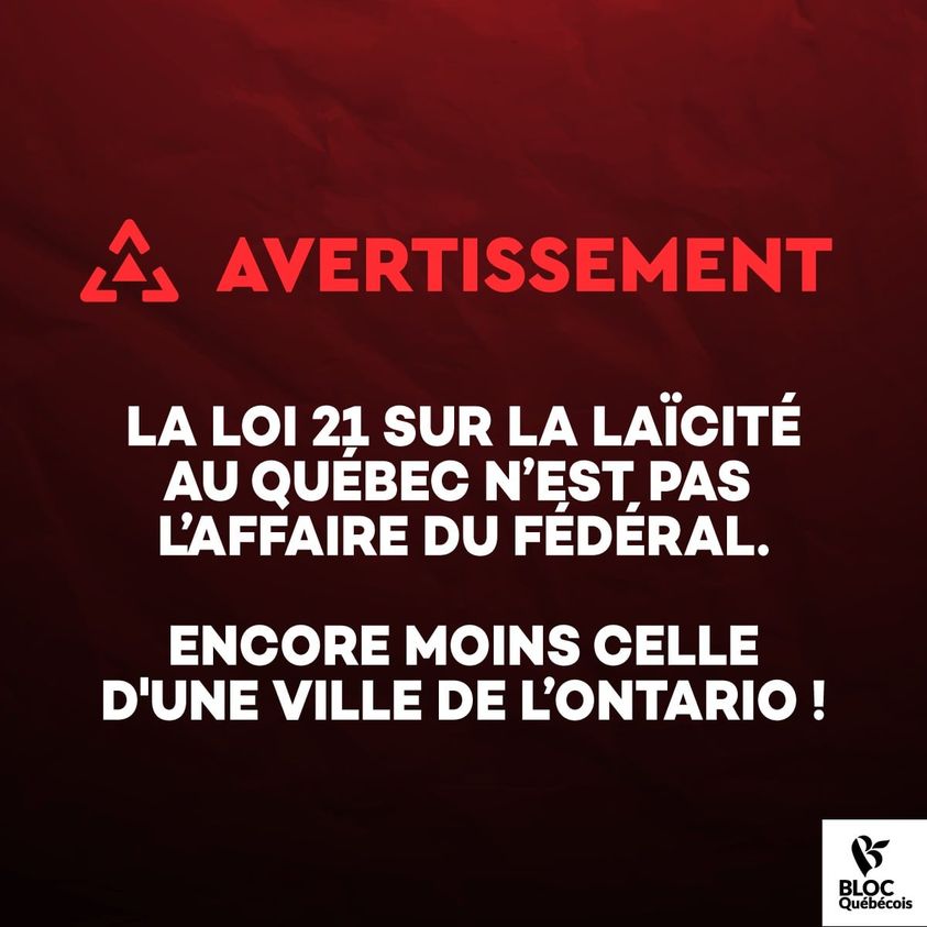 Qu'un maire ontarien finance la contestation d'une loi québécoise légitime montre bien l'incapacité du #ROC à comprendre la #laïcité et à respecter les champs de compétence du Qc.
Le maire de Brampton est dans le champ, et ce n'est même pas le sien!
#loi21 #BlocQc #polcan #polqc