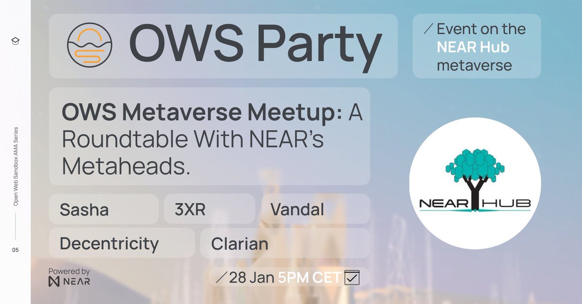 vandigital's tweet photo. Where my Metaheads at?!?

I'll be chopping it for the @OpenWebSandbox OWS Party this 28th Jan at 5PM CET with my #MetaFAM  @clarianmusic @AliaksandrH @threexr_ &amp; @decentricity inside the infamous @NearHub_online #metaverse!!!

See y'all there! https://t.co/dm8p9zci8T