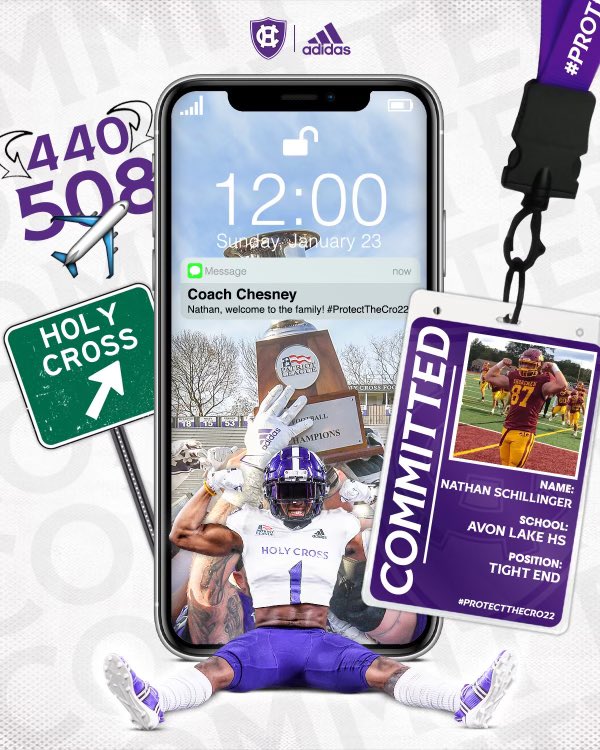 So excited to announce my commitment to play D1 football and continue my academic career at College of the Holy Cross. I want to thank the coaching staff for the opportunity. <a href="/Coach_Smith61/">Coach Chris Smith</a> <a href="/coachdc34/">Drew Canan</a> <a href="/CoachVaganek/">Brian Vaganek</a> <a href="/CoachBobChesney/">Robert Chesney</a> <a href="/HCrossFB/">Holy Cross Football</a>