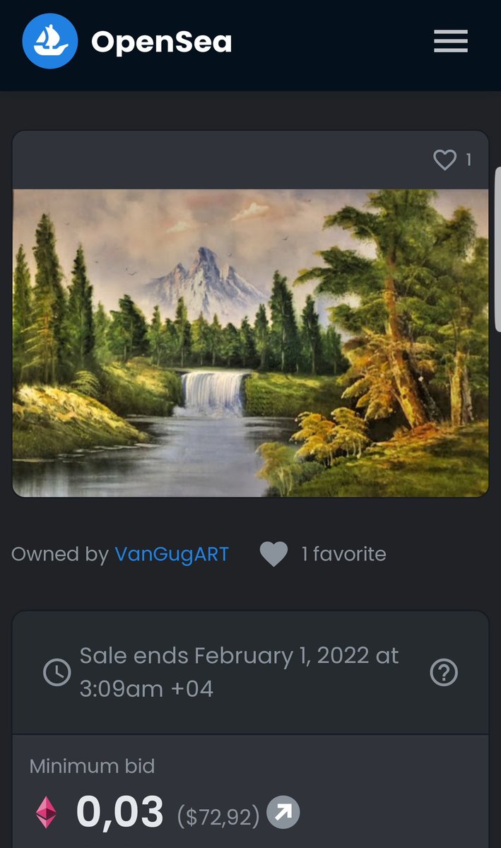 Peaceful forest NFT already in the auction for a very low price, only 0.03ETH 
opensea.io/assets/0x495f9…

#opensea #nftart #NFTartist #nftcollector #NFTs #NFTdrop #NFT #NFTCommunity <a href="/opensea/">OpenSea</a> #forest #MetaverseNFT #metaverseproject #NFTCollection #Ethereum #auctions