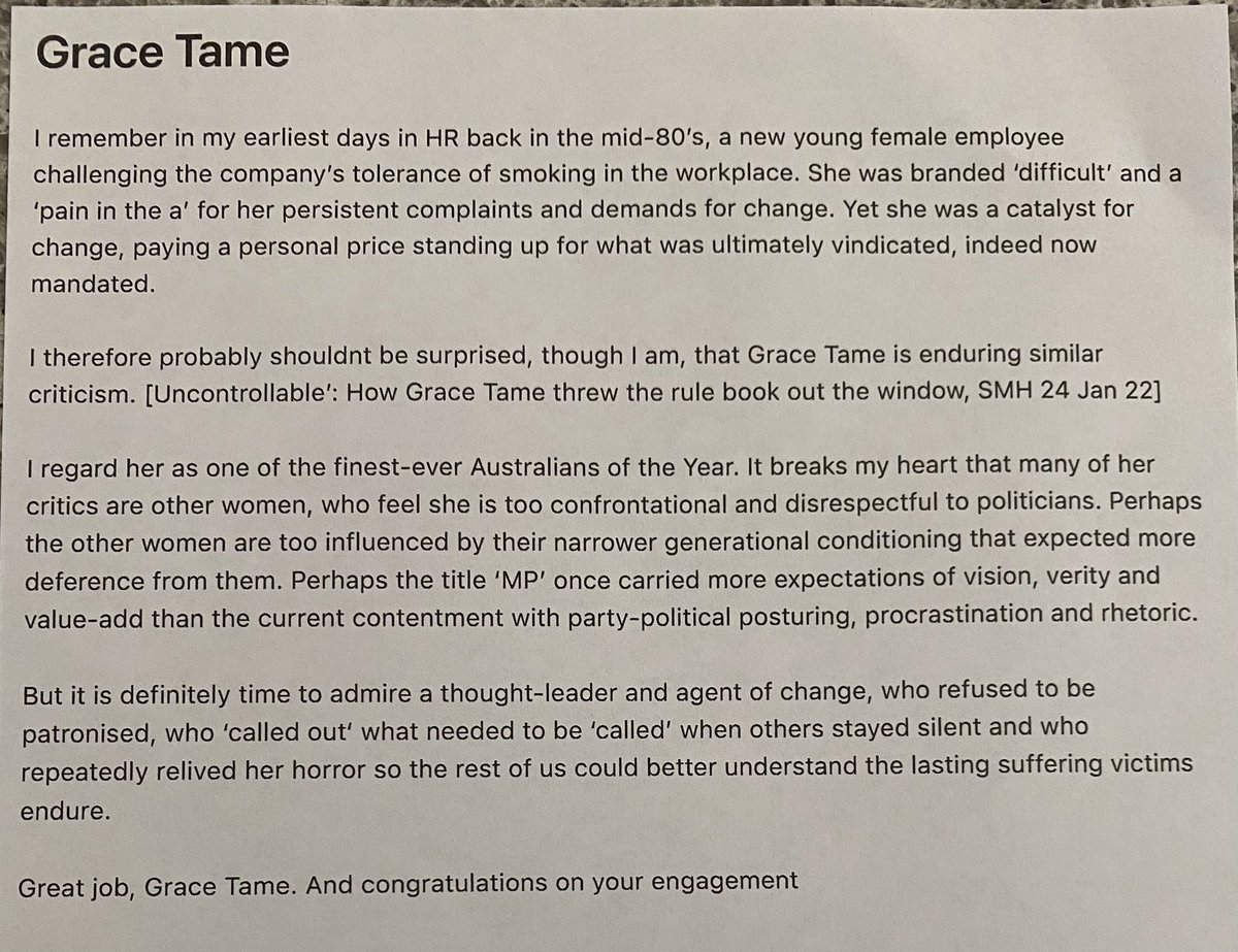marks1411's tweet photo. @TamePunk Sent this to the SMH but didnt get published. Wanted you to know anyway. All the best! 😊 https://t.co/EQ3Vdq1Ql6