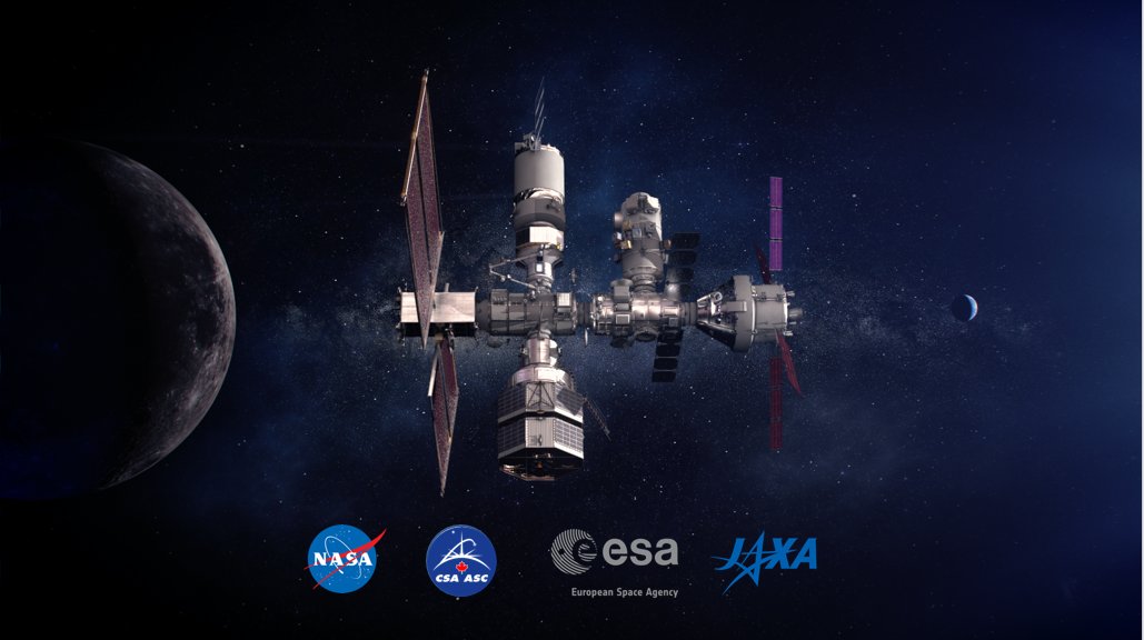 NASA_Gateway's tweet photo. The international collaboration of @NASA, @CSA_asc, @ESA, and @JAXA_en will build the Gateway, humanity’s first outpost in lunar orbit. https://t.co/SUUkLpNKLW