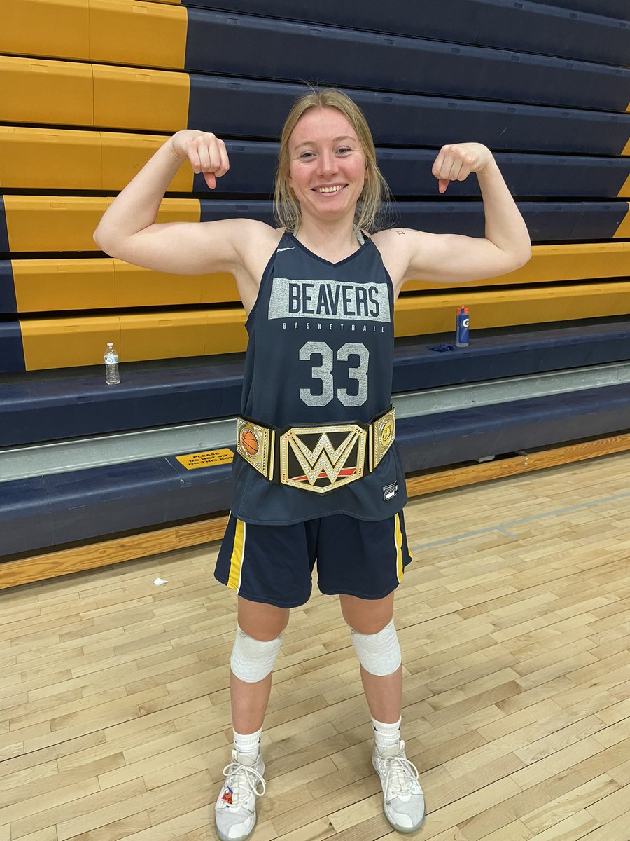 The People’s Belt goes to a teammate that has stood out on and off the court. Our first People’s Belt goes to Grace! Grace has been an outstanding presence on the bench being loud and cheering on her teammates. She also scored her first collegiate points against Loras! Congrats!