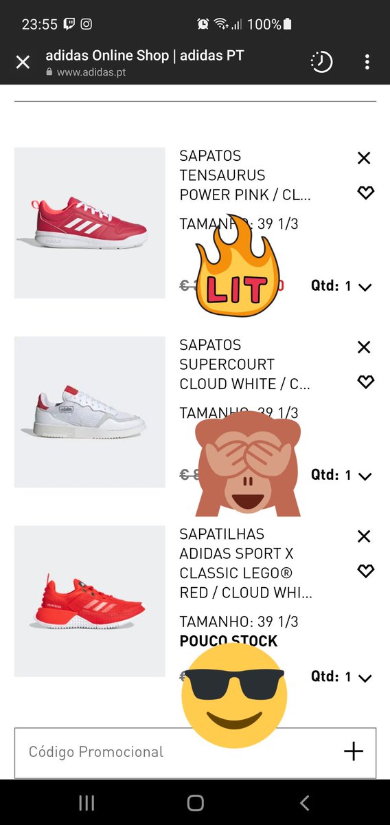 codigo promocional adidas pt