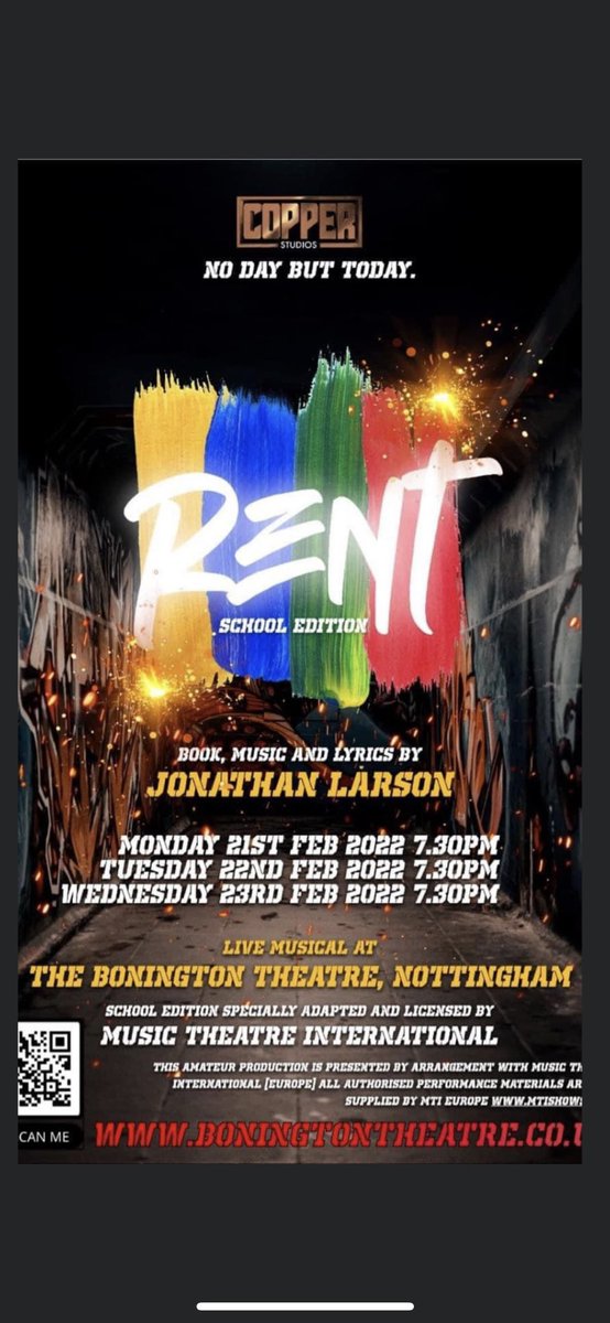 judeforsey's tweet photo. Excited to be performing in #Rent next month @thebonington @copperstudios_ #musicaltheatre #performer #actor #Nottingham https://t.co/E9hWhpnGz2