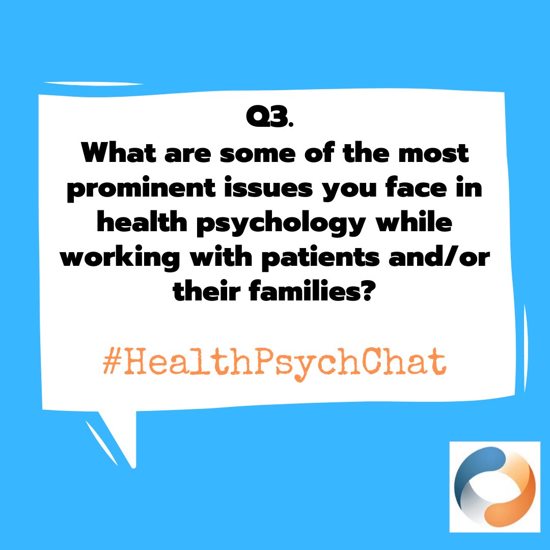 Q3. Let’s move on to our next question. What are some of the most prominent issues you face in health psychology while working with patients and/or their families?

#HealthPsychChat
