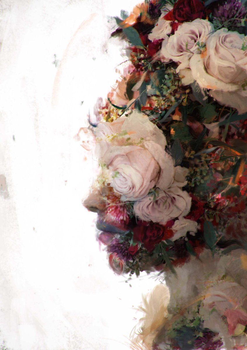 My flowery artworks 🌼🌹

All sold out except for the second one ! 

"Nuit Blanche " is still available on my <a href="/KnownOrigin_io/">KnownOrigin.io</a> ✨

 #digitalart