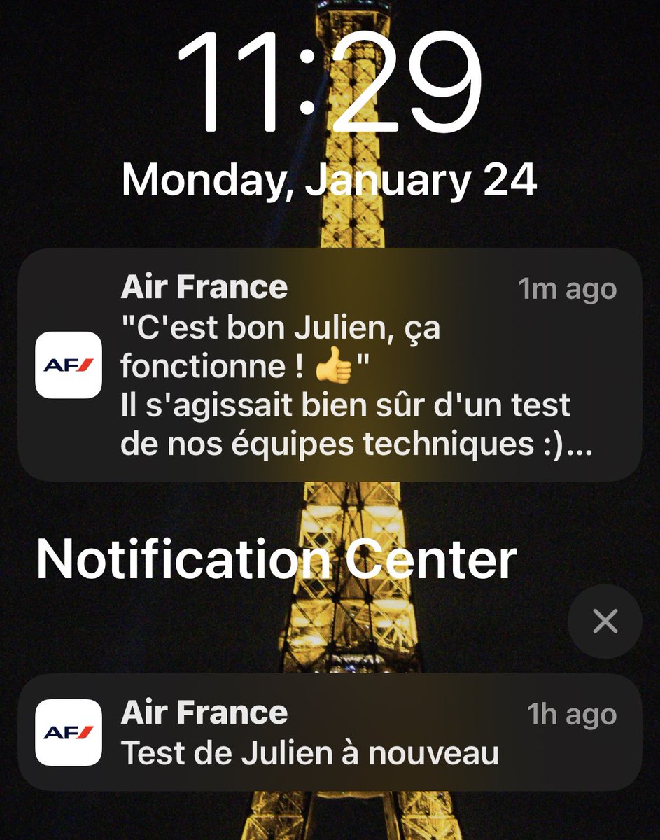 It's working Julien 🇫🇷 🙌

#AirFrance