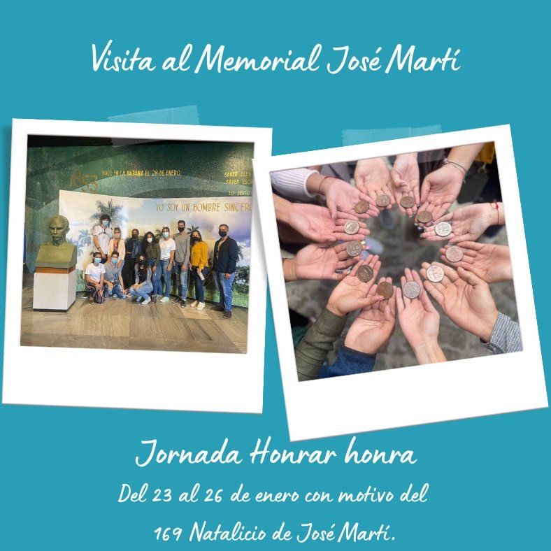 FturUjc's tweet photo. ➡️ En el día de hoy 🌦 algunos de los miembros 🙋‍♀🙋🏻‍♂️ del Club Martiano de la @FturUh  participaron 🤲de un recorrido por el @MemorialJMarti.
@YusuamOrtega 
@UJCdeCuba 
@bencomocuesta97 
@UdeLaHabana 
@AbelPrieto11 
@AlpidioAlonsoG 
@canalhabana_cu 
@CanalCaribeCuba https://t.co/5a88Q7trzn