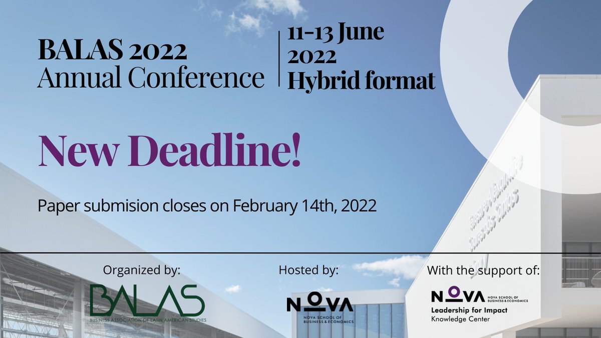 CFP: BALAS 2022. The Center of Paradox and Organization will support the special conference track: "Embracing paradoxes: Organizational performance and societal progress". Submit your paper here: balas.org/BALAS2022