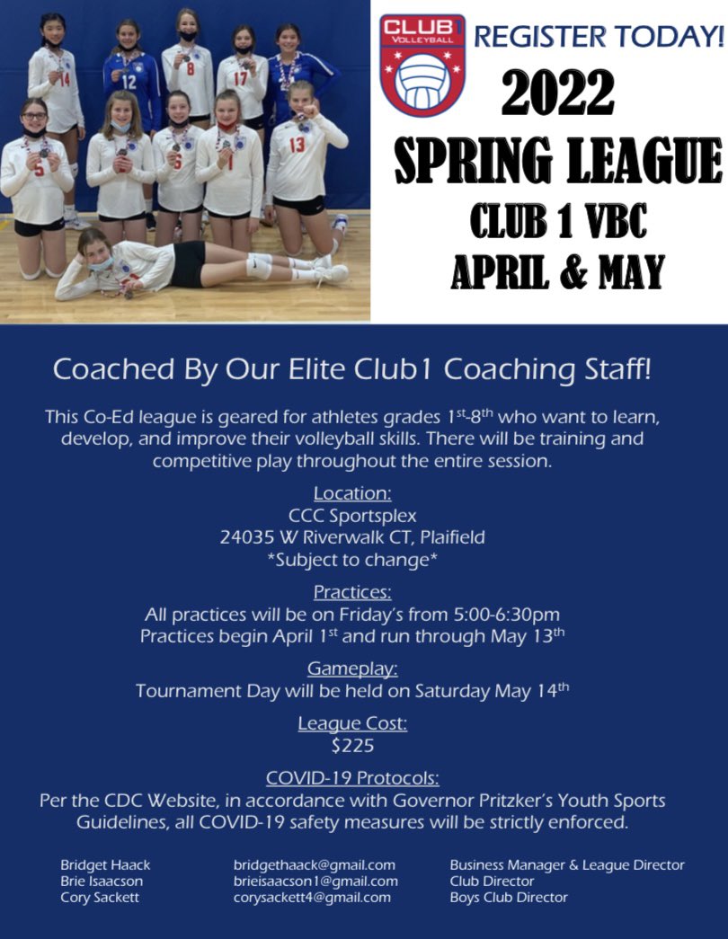 🚨 📢 Spring League Announced! 📢🚨 Get signed up today!