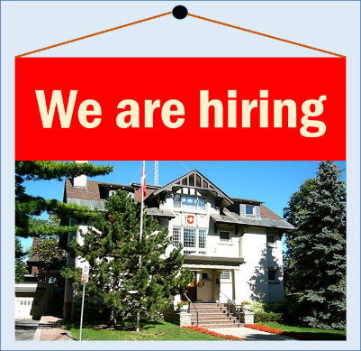 SwissEmbCanada's tweet photo. The Embassy of #Switzerland in Canada is seeking a #Documentalist / #Registrar (50%-70%), with additional 
administrative and research tasks, in temporary employment of 10 months starting in May 2022 🇨🇭 
More info: https://t.co/Kd2A9IDDLe 
Deadline: 4th March, 2022. https://t.co/FkLuownoz5