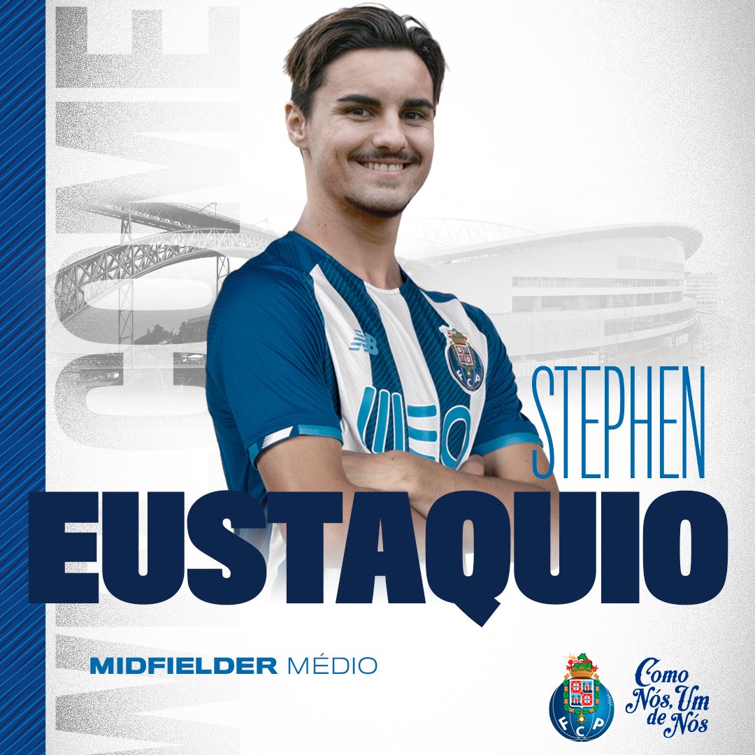 FCPorto's tweet photo. 💙 Bem-vindo, Stephen Eustaquio 🐉

⚽ Médio 🤩 25 anos
🇨🇦 Internacional canadiano

#FCPorto #BemVindoEustaquio https://t.co/WXXVRFBMAm