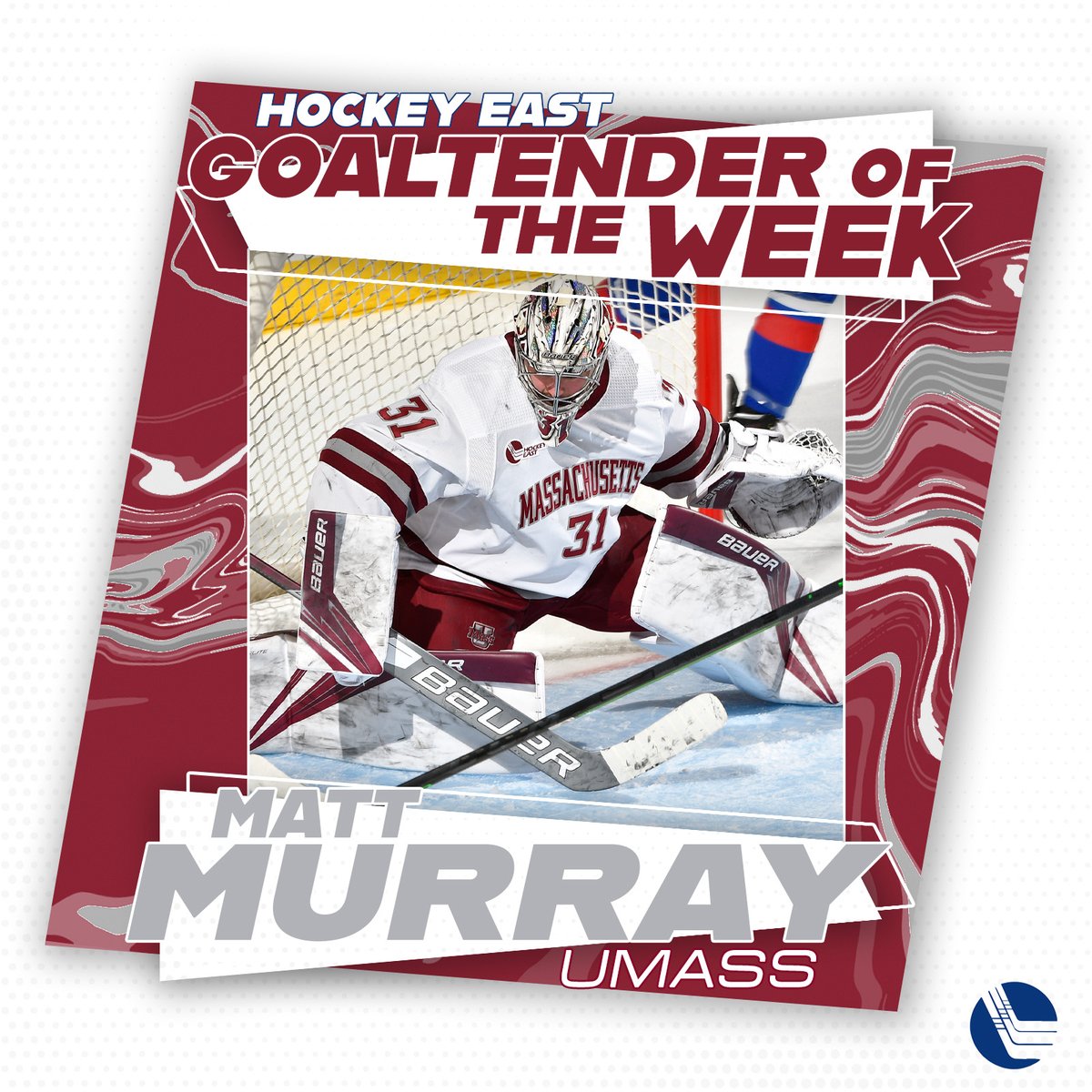 hockey_east's tweet photo. The #HockeyEast Goaltender of the Week is Matt Murray, who stopped 53 of 55 shots and picked up a pair of wins in a weekend sweep over Northeastern for @UMassHockey. He posted a 1.00 GAA and .964 sv% on the weekend, and picked up his 14th career shutout in a 6-0 win on Saturday. https://t.co/4Ph7b9cHN4