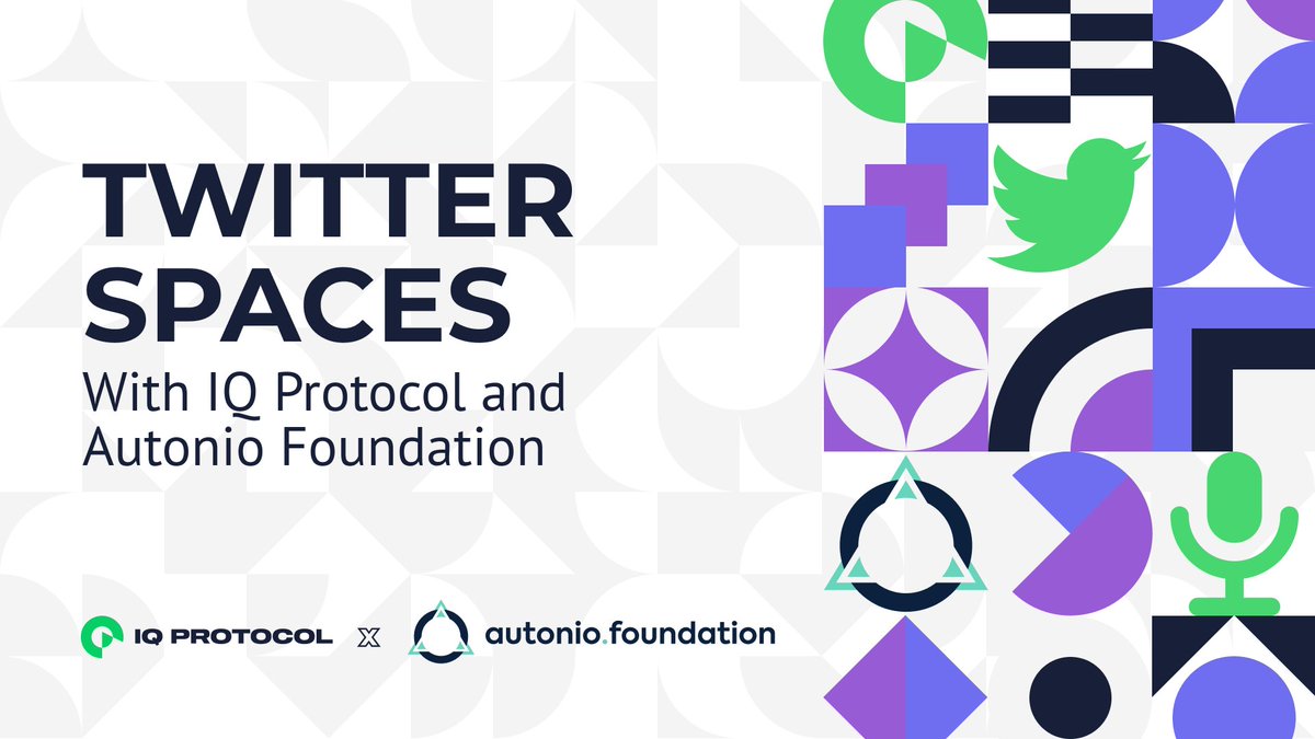 QHUB_'s tweet photo. IQ Protocol will be hosting Twitter Spaces with @AI_Autonio 🙌

⏰ Jan. 25, 3PM UTC

Join us to learn more about both projects + how we’ll be working together 🚀

https://t.co/vVlwF18Dee

$IQT $NIOX #IQprotocol #staking #DeFi

Questions below 👇 https://t.co/sWvGdi37T2