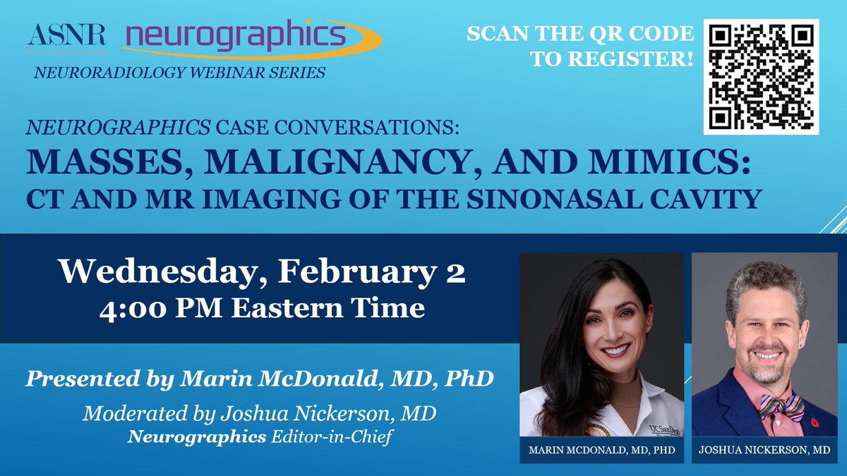 @ASNRographics Case Conversations are back! Next week, join me and @RADMAM2 Dr. Marin McDonald of @UCSDHealth as she unravels these challenging @ASHNRSociety style cases! @TheASNR @OHSUNeurorad #radres #NeuroRad #futureradres