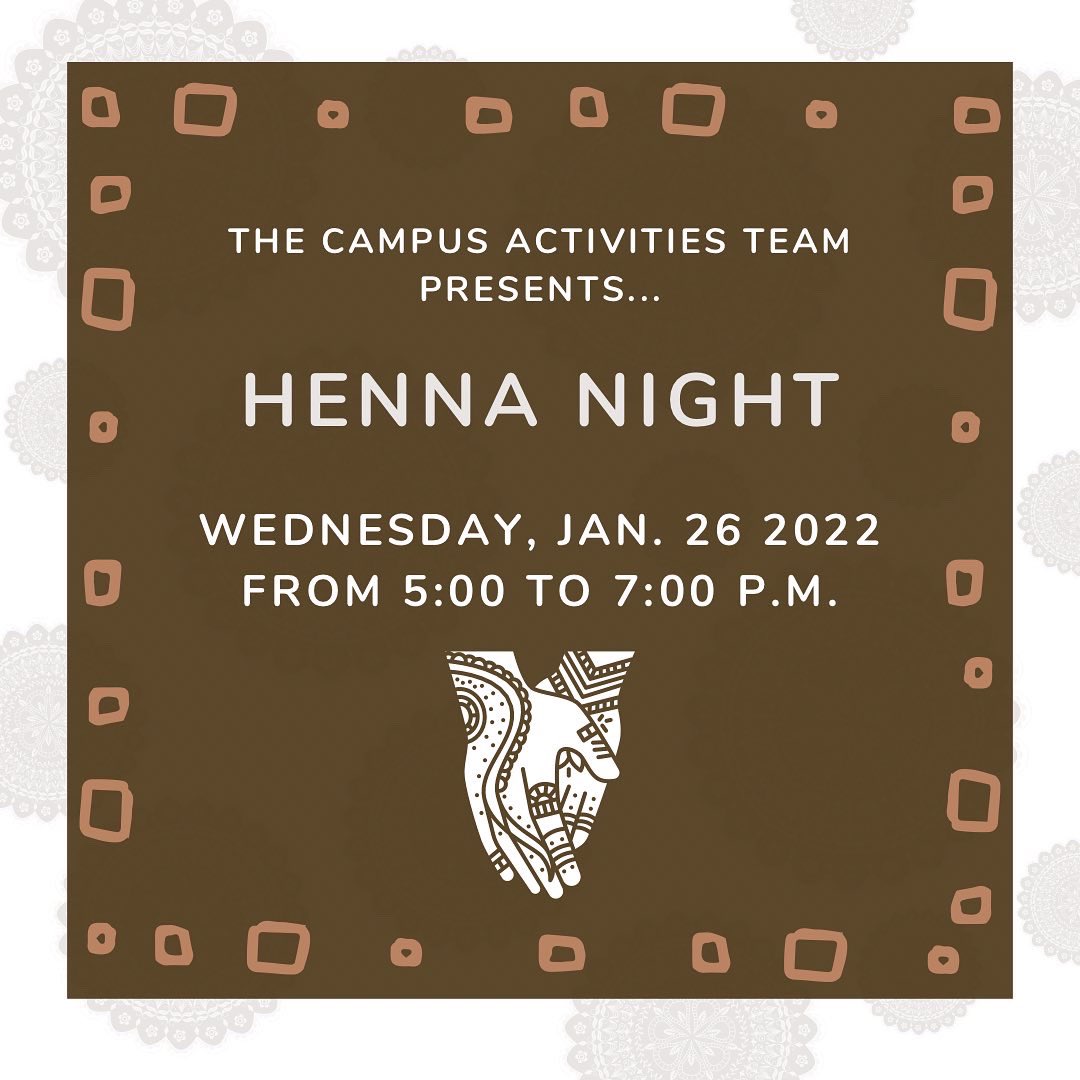 Join us this Wednesday, Jan. 26 from 5 to 7 p.m. for Henna Night! getinvolved.wayne.edu/event/7623299