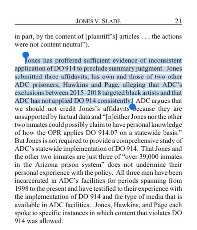 Edward Lee Jones wins at the 9th Circuit in his appeal alleging the Arizona prison media policy unconstitutionally prohibits music from black artists - DOC confiscated his <a href="/kendricklamar/">Kendrick Lamar</a> CD - case now goes back to the district court
