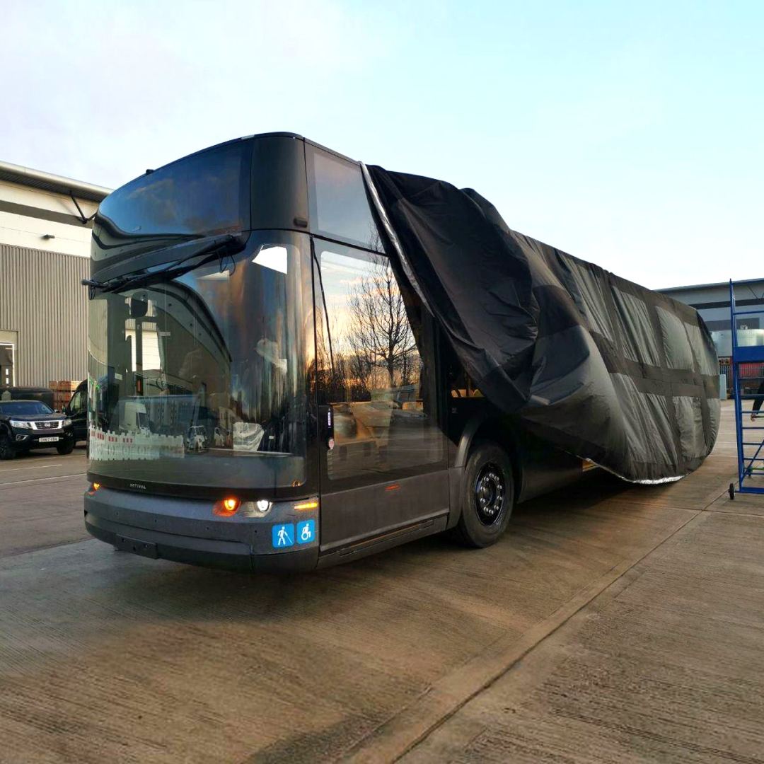 arrival's tweet photo. Two Arrival Buses are on their way to Spain for more proving ground trials 🇪🇸

They've got hills, braking and fatigue validation in store as they're put to the test. https://t.co/syvRzNHV8S