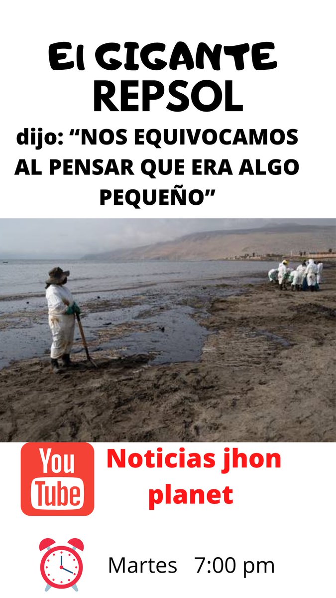 Jhon_Planet's tweet photo. Increíble que un #DerrameRepsol tan grave, lo traten como algo tan simple. #Peru #petroleo #Emergencia https://t.co/gxLeavWcxH