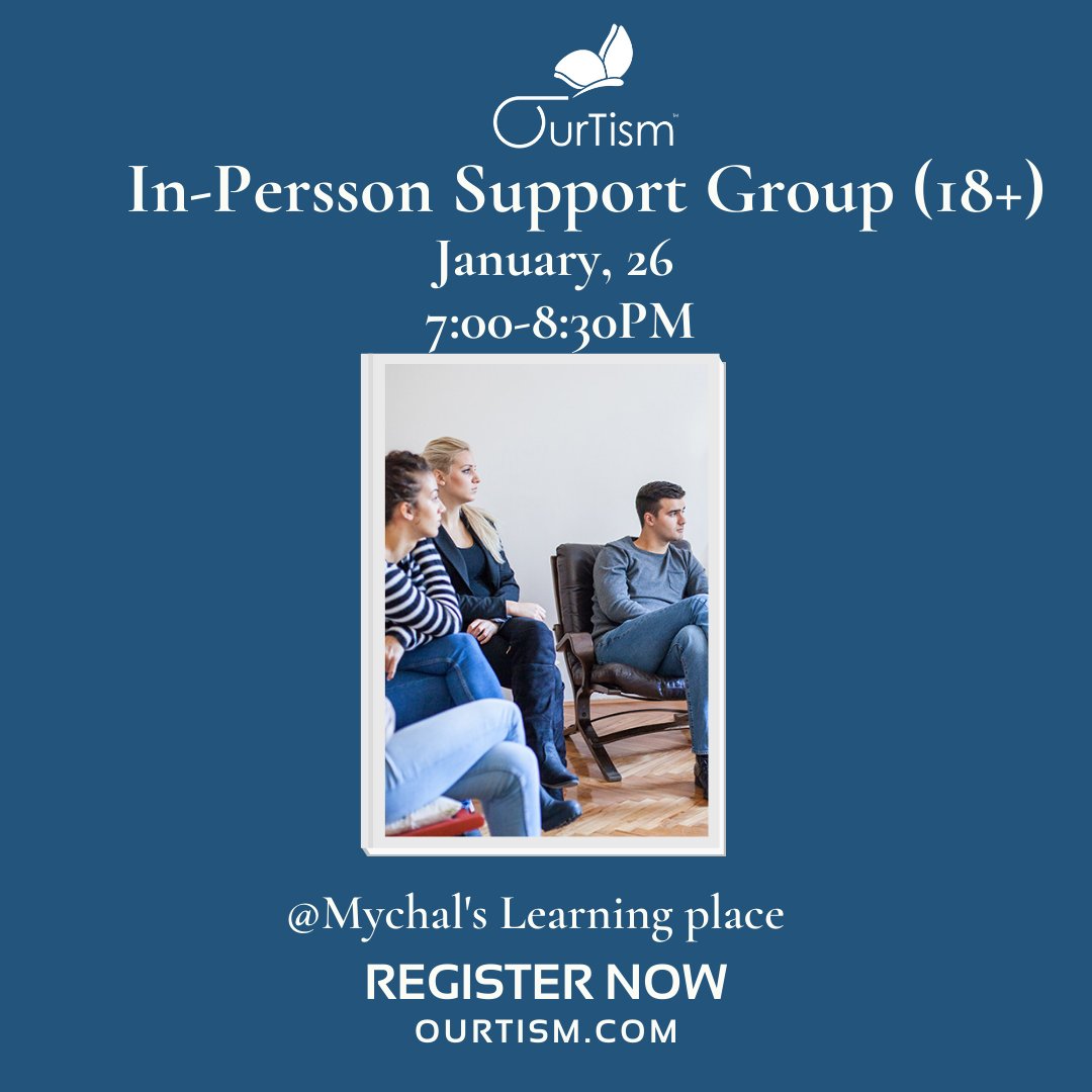 ourtism's tweet image. This Support Group is Autistically led. It is a safe place for Autistic people to discuss our lives, whatever is important to us right now.

Registration required
ourtism.com/event/in-perso…

#Ourtism #AdultSupportGroup #ActuallyAutistic #Mychalslearningplace #Autism
