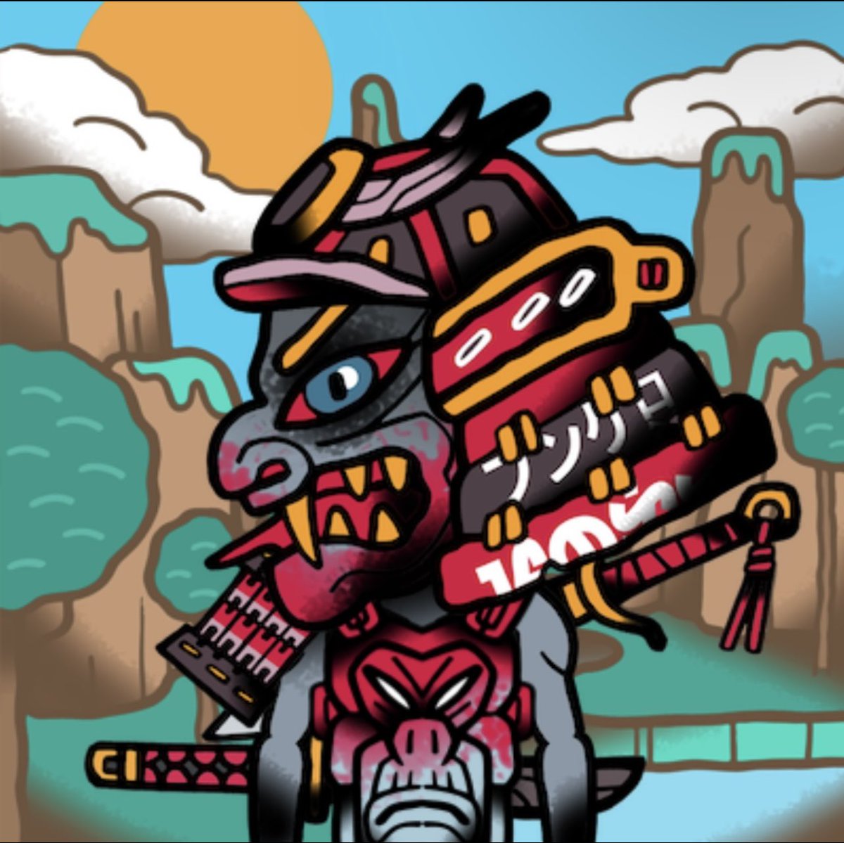 jakesan22's tweet photo. @KreoFN Kreo buddy. This community is the best one I’ve been apart of. @HouseofWarlords if u actually wanna have fun with your nfts and build up a goat lookin warlord. ( hand drawn btw) and ever trait is on the block chain and can be transfered during seppuku. https://t.co/aq4NCTURtM