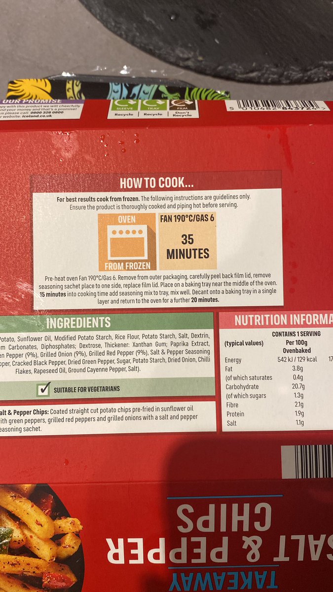 justandy21's tweet photo. @IcelandFoods I brought your takeaway salt and pepper chips tofay. The instructions say to remove the seasoning sachet but it has come without one. More the disappointed. #unhappycustomer https://t.co/nw7P6I6QJ6