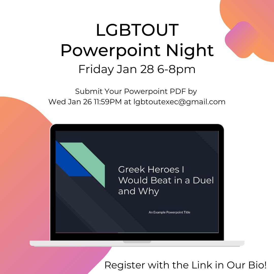 LGBTOUT's tweet photo. Ppt night on Friday! Show us your niche interests 👀👀 https://t.co/YyQxFVxHdi