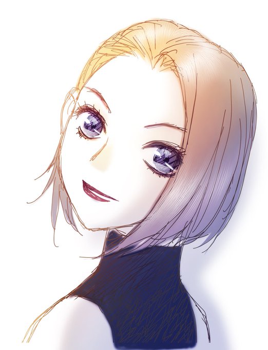 ラクガキとか遊びで描いた絵や仕事絵を元に修正加筆した悪あがき絵など…47

ラフラフなラクガキだけど目にキャッチ(ウチでは目の映り込みやハイライトをキャッチと言っています)を入れるだけでラフっぽくなくなる…😅 