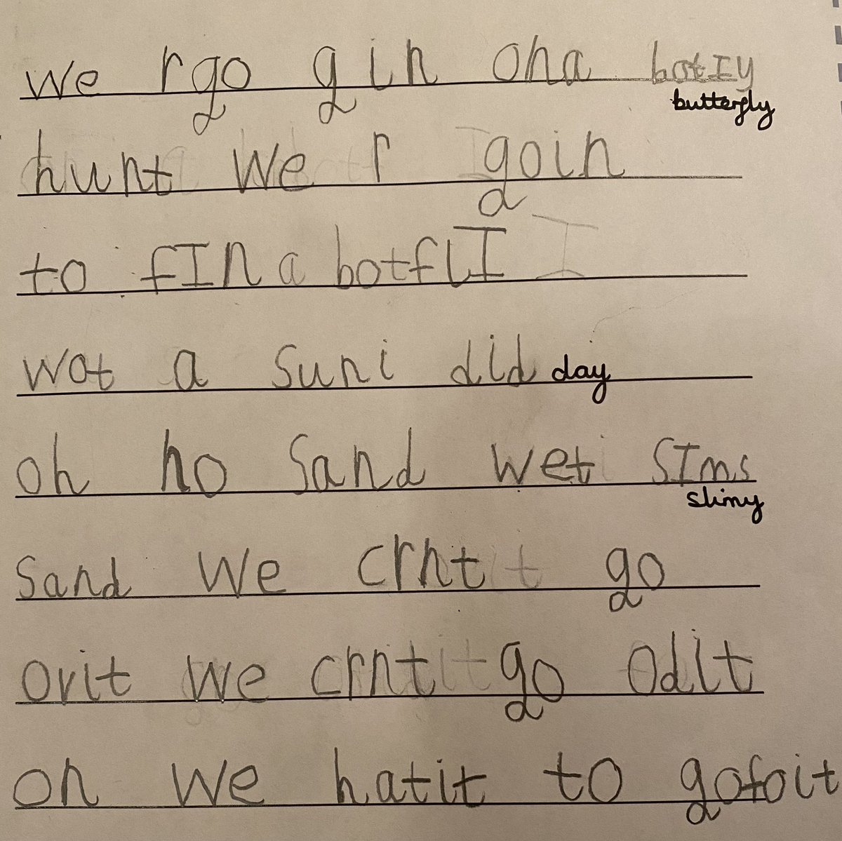 MrsHeatonGRCPS's tweet photo. I am immensely proud of some of my Reception children who have written their own innovated stories using their phonics knowledge. ✏️ @GisburnRoad @lancsliteracy @lancsearlyyears @EYTagteam https://t.co/4R2VWJcHqa