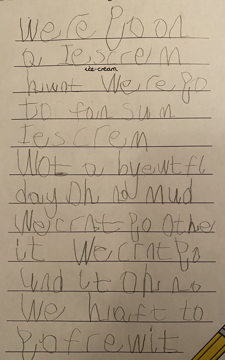 MrsHeatonGRCPS's tweet photo. I am immensely proud of some of my Reception children who have written their own innovated stories using their phonics knowledge. ✏️ @GisburnRoad @lancsliteracy @lancsearlyyears @EYTagteam https://t.co/4R2VWJcHqa