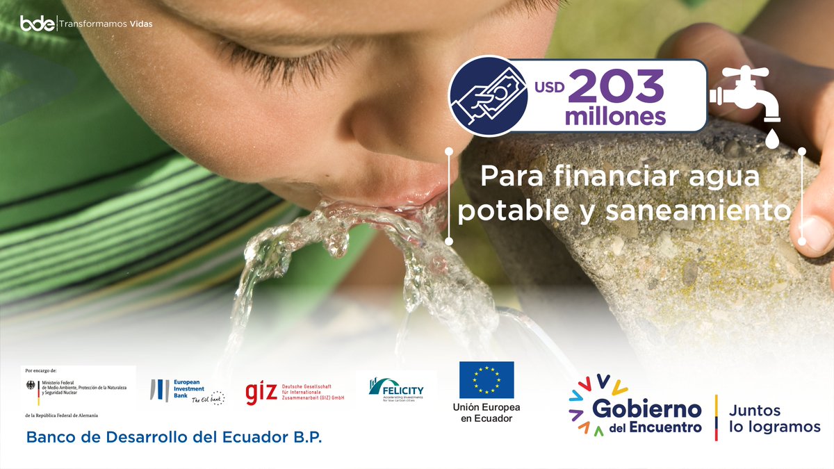 BDEcuadorBP's tweet photo. ✅Presentamos el programa para financiar Agua y Saneamiento 🇪🇨
USD 203 millones para que GAD, Empresas Públicas y Mancomunidades beneficien a los ecuatorianos👪
Liderado por @BDEcuadorBP y @EIB con apoyo de @GIZEcuador, #ProgramaFELICITY y @UEenEcuador
#JuntosCumplimos https://t.co/3qvQhtitq1