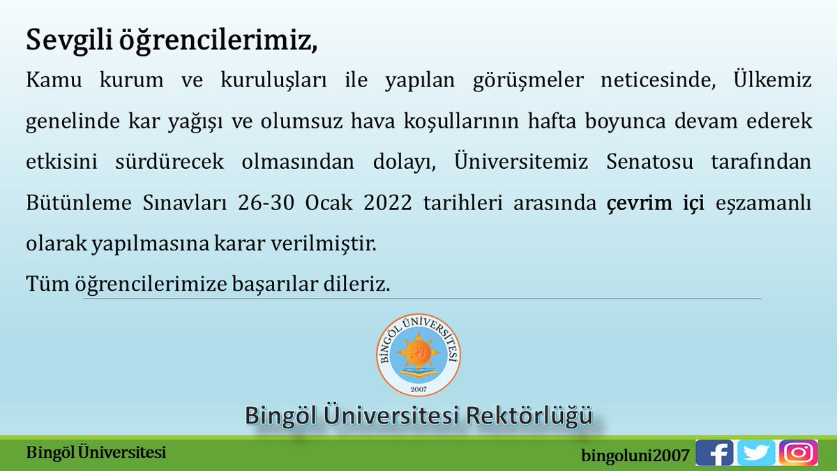 bingoluni2007's tweet photo. Bütünleme sınavlarında öğrencilerimize başarılar diliyoruz... https://t.co/H3XpOkdBEo