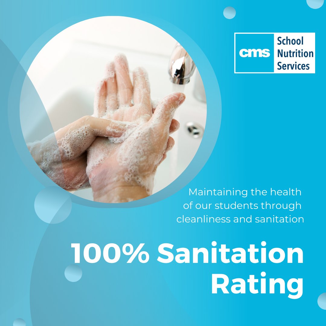 CMS School Nutrition (@cmsnutrition) on Twitter photo Each day our Cafeteria Managers and Staff give notable attention to following proper food handling procedures. Shout out to our schools who recently received a 100% sanitation ratings. <a href="/TboroAcademy/">Thomasboro Academy</a>, <a href="/SmithfieldElem/">Smithfield Elem.</a>, Sharon Elementary, @IrwinOwls, <a href="/LebanonLre/">Lebanon Leopards</a>, <a href="/HIckoryGroveES/">Hickory Grove Pk-5</a>. Each day our Cafeteria Managers and Staff give notable attention to following proper food handling procedures. Shout out to our schools who recently received a 100% sanitation ratings. <a href="/TboroAcademy/">Thomasboro Academy</a>, <a href="/SmithfieldElem/">Smithfield Elem.</a>, Sharon Elementary, @IrwinOwls, <a href="/LebanonLre/">Lebanon Leopards</a>, <a href="/HIckoryGroveES/">Hickory Grove Pk-5</a>.