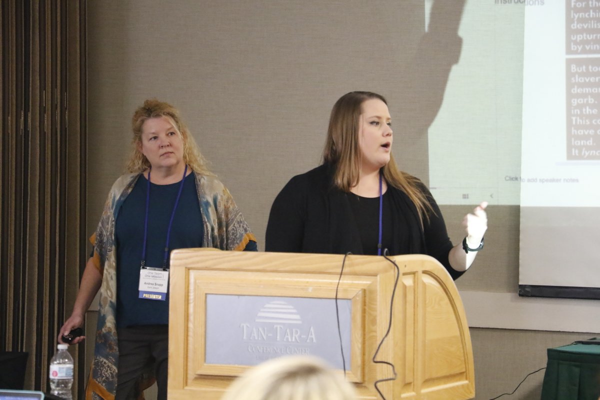 MOEducation's tweet photo. #MOPWR2022 participants learned how technology can help support learners of all levels and increase the efficiency of differentiation. Andrea Snapp and Tori Zieger of @StJosephSchools shared ‘bad’ examples and showed how to make learning more accessible to all students. https://t.co/falEAcDJbo