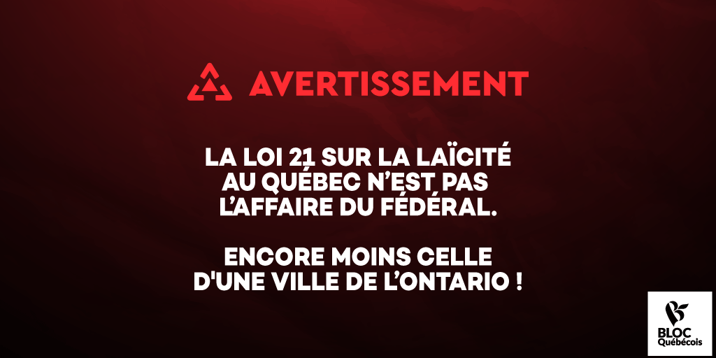 BlocQuebecois's tweet photo. Qu'un maire ontarien finance la contestation d'une loi québécoise légitime et modérée démontre bien l'incapacité du Canada anglais à comprendre la #laïcité et à respecter les champs de compétence du Québec. 

Le maire de Brampton est dans le champ, et ce n'est même pas le sien! https://t.co/d3nX8n87xj