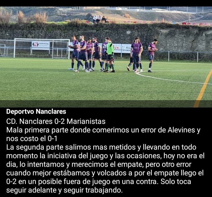 Nanclares 0 Marianistas 2