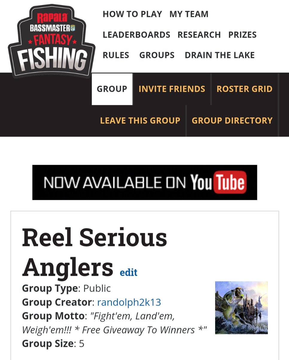 AnglersReel's tweet photo. Reel Serious Anglers ( @AnglersReel ) is doing their @bassmaster Fantasy Fishing Group again this year.  If you're a Reel Serious Angler and know how to pick'em, sign up!

Group Link: https://t.co/Xox52EXyc3

#bassmaster #bassfishing #bassproshops #fishing #contest #outdoors #fun https://t.co/Kw9A110qf7