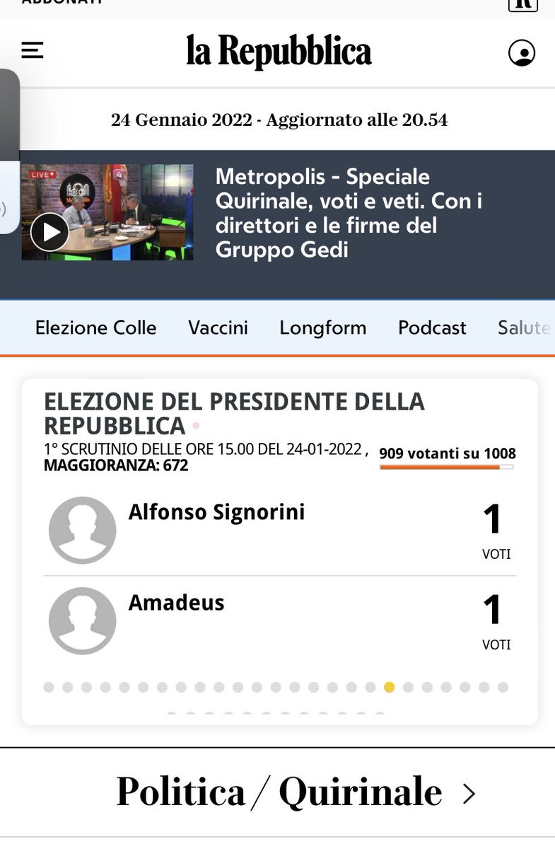 Bene ma non benissimo 🙄  
Il rispetto delle istituzioni si diceva. 
#Quirinale2022 #trasanremoeilcolle