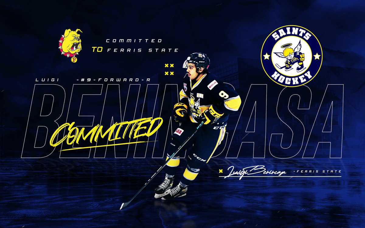 COMMITMENT ALERT!

We are proud to announce third year forward Luigi Benincasa has committed to the Ferris State Bulldogs!

Join us in congratulating Luigi and his family on his commitment.

Read more here --> sprucegrovesaints.ca/media-centre/n…

#AJHL | #SaintsNation