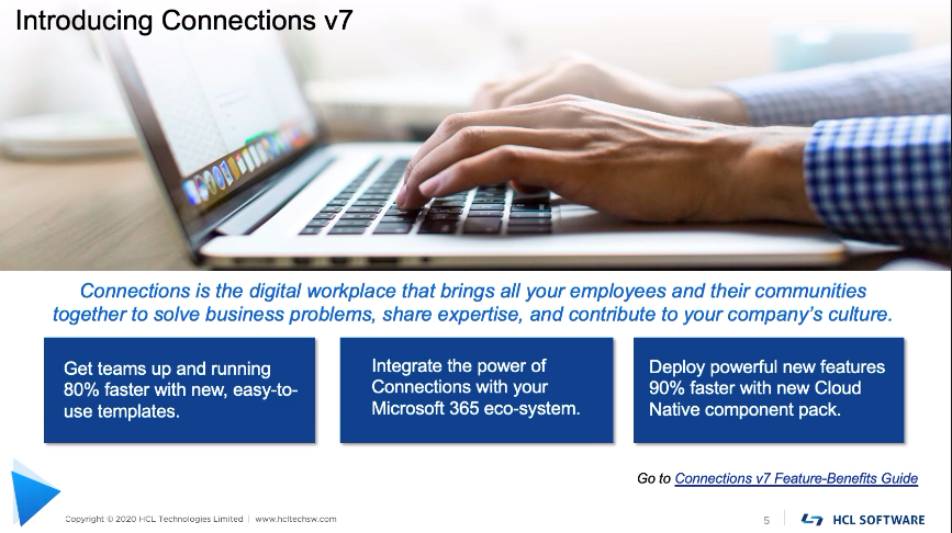 dhinchcliffe's tweet photo. Had a good briefing from @agberg today on #HCLConnections. 

Online #community a potent way to address gaps + opps of #hybridwork. 

Great to see @hcltech continued investment in enterprise-grade #ESN.

v7 added time to value + #O365 integration.

#collaboration #FutureOfWork 1/3 https://t.co/TlEvthe27z