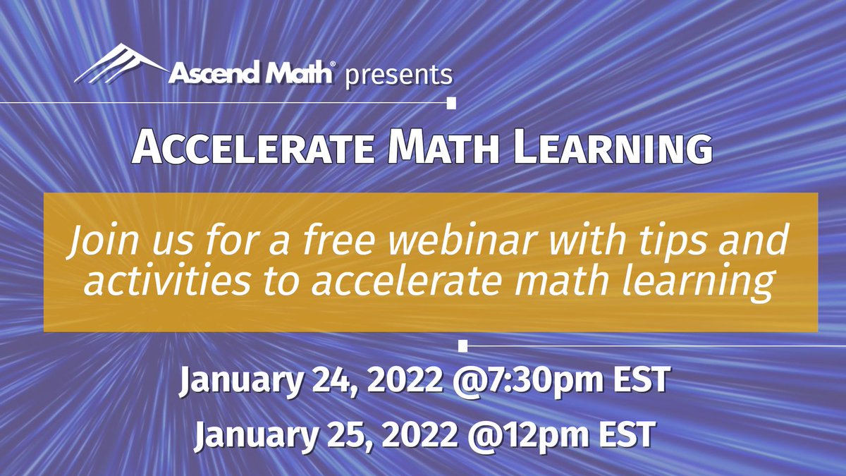 Encouragement and motivation is the key to engaging our students. Join us to explore strategies to accelerate math learning through a systematic design.

Register here! us02web.zoom.us/meeting/regist…