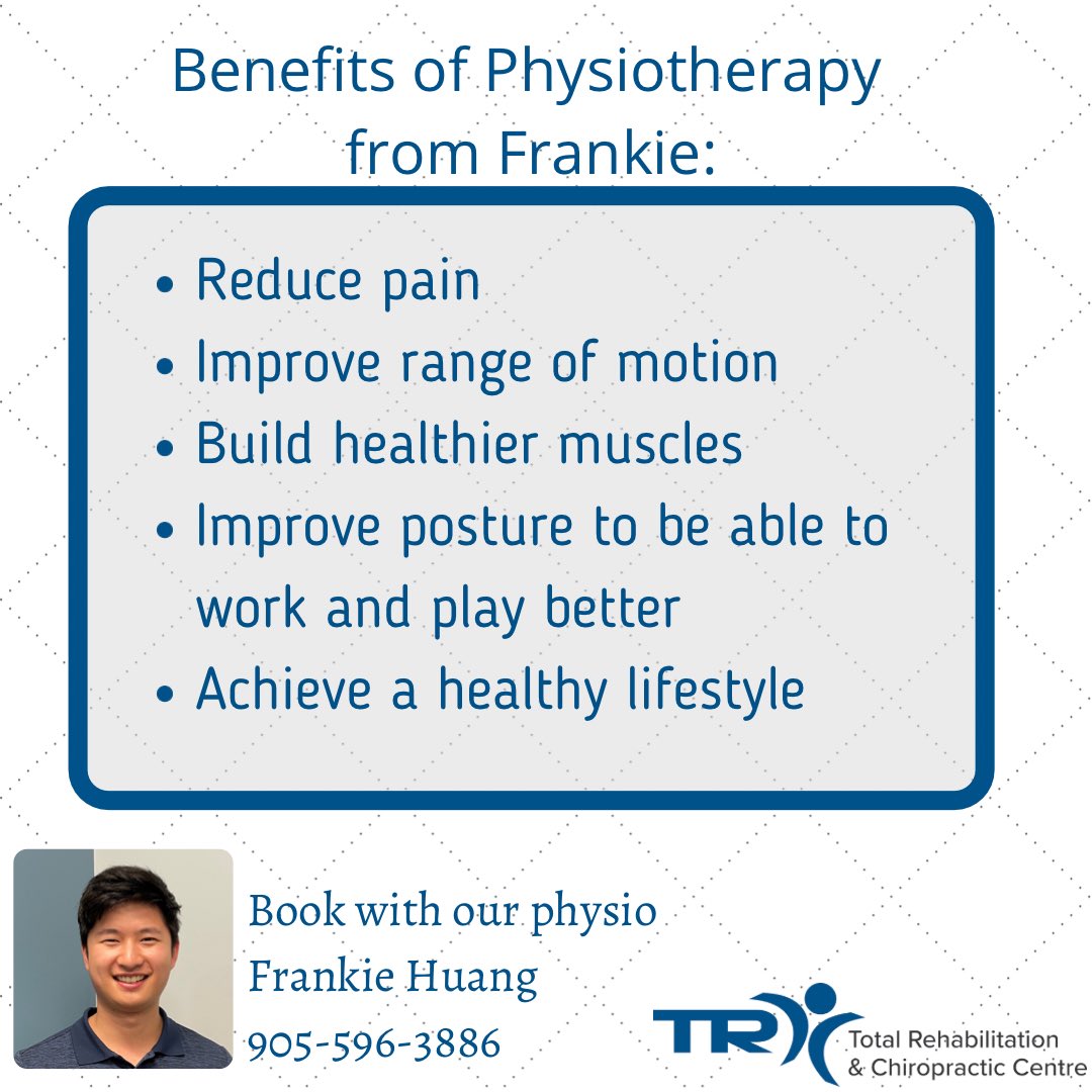 TotalRehabCC's tweet photo. Tired of your muscles being in pain from using your computer all day? Book an appointment to see how #physiotherapy can benefit you! Frankie works at our #RichmondHill Location, call 905-587-3886 or email inforh@thornhillrcc.com to book now.
#liveoptimally #painrelief https://t.co/3GVPkYDuD6