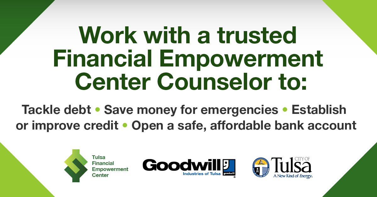 cityoftulsagov's tweet photo. Our FEC clients have saved more than $60,000! You can also save more through our financial counseling at no cost.
Make an appointment or call today.
918-802-7279, https://t.co/hsrkw5nJDC
#TulsaFEC
#FinancialCounseling
#FinancialEmpowermentCenter https://t.co/u9xyW2EN0O