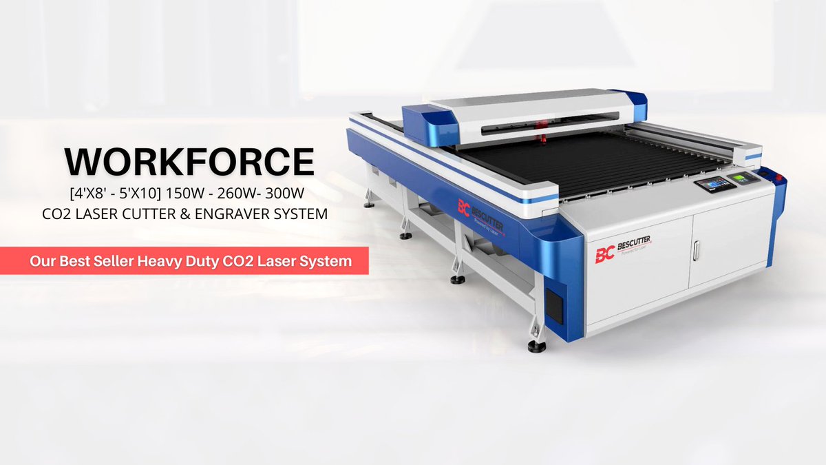 BesCutterDotCom's tweet photo. ✅All System Included Bescutter Workforce [4'x8' - 5'x10] Co2 Laser Cutter &amp; Engraver System | 150w - 300w | Double Work Platform

More information: https://t.co/ViyUj58XG3

#tubecutter #metalcutter #lasercutter #engineeringlovers #mechanism #manufacturing https://t.co/9uzO3fCOIt