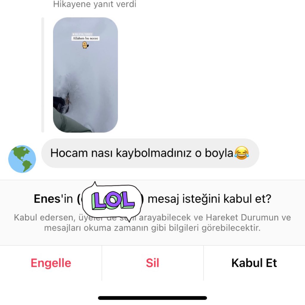 Karda yürüme videoma öğrencimin cevabına bakın.. Sen şimdi ikinci dönem naneyi yemedin mi?